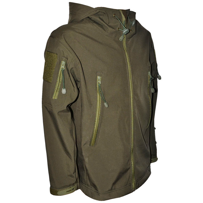 Куртка Softshell Оливкова Розмір L, демісезонна, з капюшоном, колір - Оливковий, фото 1