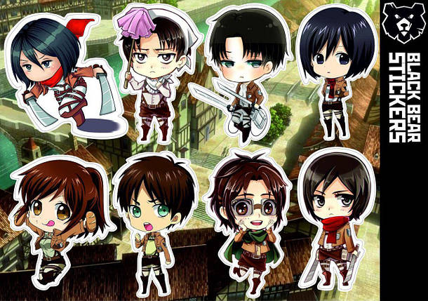 Стікерпак "Attack on Titan", Атака на титанів, стікери вологостійкі, наклейки, аніме, фото 1