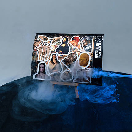 Стікерпак "Мистецтво: Мона Ліза", стікери вологостійкі, наклейки, фото 2