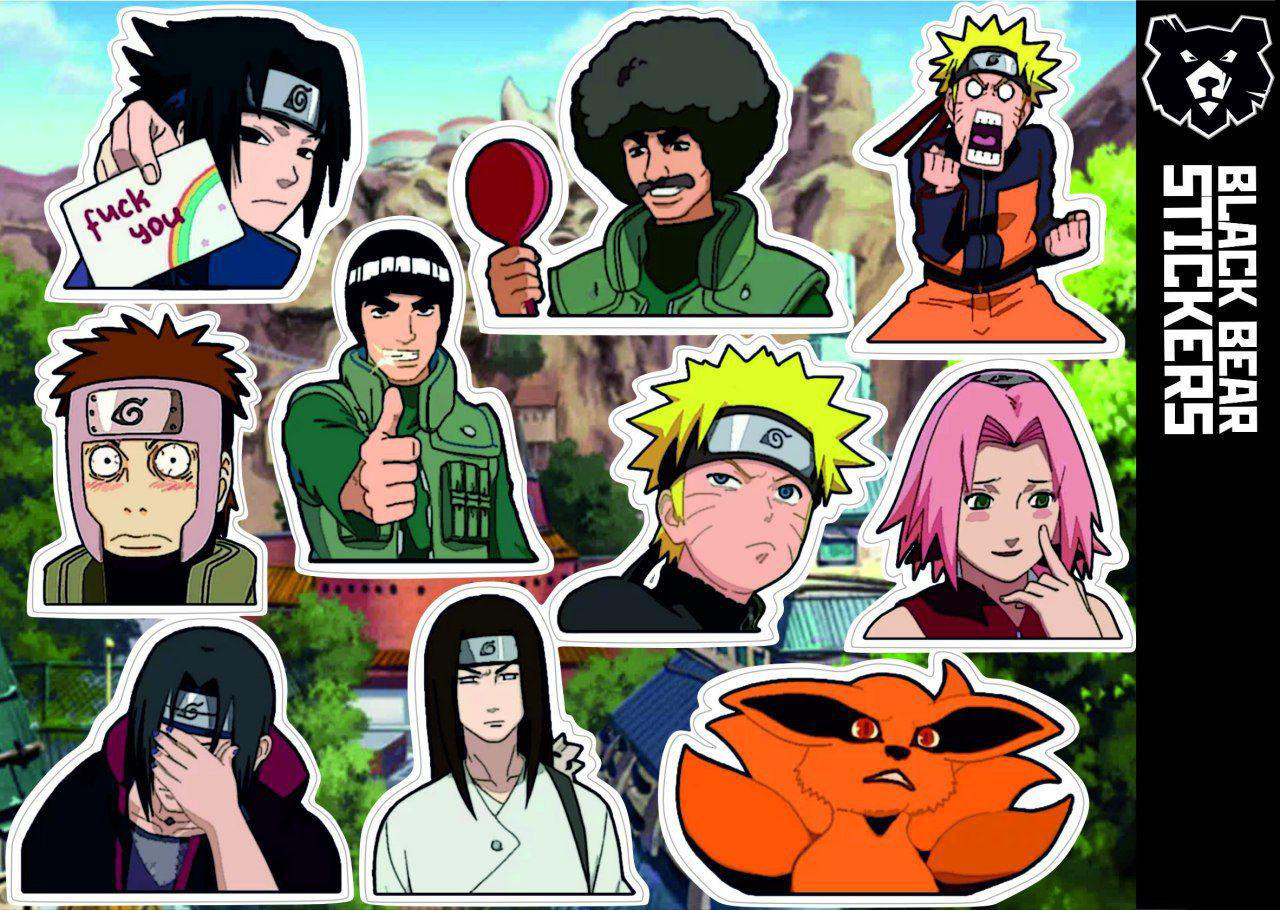 Стікерпак "Naruto", Наруто, стікери вологостійкі, наклейки, аніме