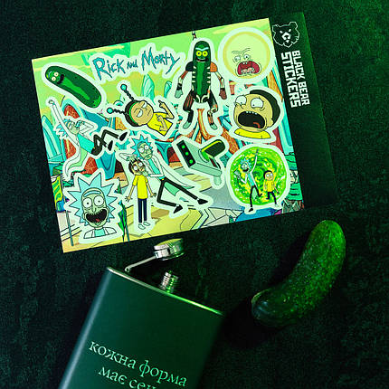 Стікерпак "Rick and Morty", Рік і Морті, стікери вологостійкі, наклейки, мультик, фото 2
