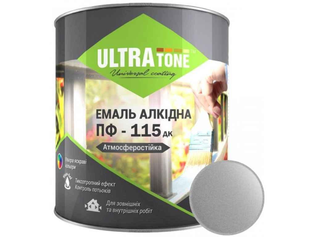 Емаль алкідна ПФ-115 сріблястий 0,9кг ТМ ULTRA TONE, фото 1
