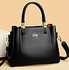 Сумка жіноча шкіряна LMZ класична чорна, фото 3