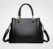 Сумка жіноча шкіряна LMZ класична чорна, фото 5