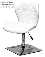 Стілець Torino 4CH-Base на хромованій квадратній платформі з регулюванням висоти сидіння, м'яка оббивка, фото 2