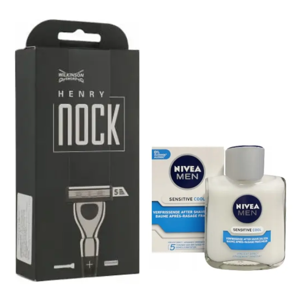 Станок для гоління Wilkinson Sword Henry Nock Razor + Nivea Men Sensitive Cooling бальзам після гоління 100 мл