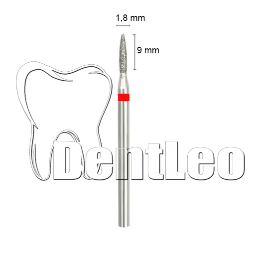 БОР АЛМАЗНИЙ ЧЕРВОНИЙ 1.8 ММ Х 9 ММ – К037