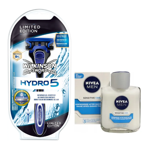 Чоловічий станок для гоління Wilkinson Sword Hydro 5 Limited Edition (1 картридж) + Nivea Men Sensitive Cooling бальзам