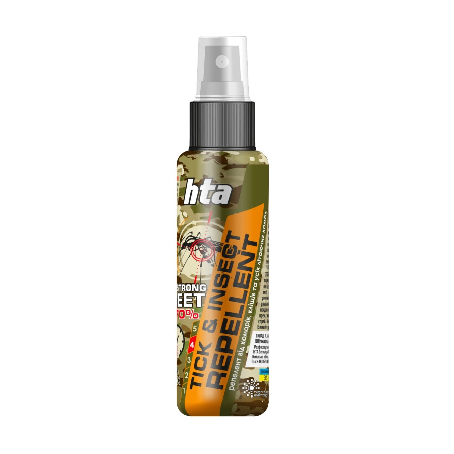 Репелент спрей проти комах HTA Strong Deet 70% Tick & Insect Repellent 100 ml, фото 1