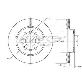 Диск гальмівний передній Ауді A3 13-20/ Skoda Octavia 12-20/ VW Golf VII 12-20 (276x23.5), TX 74-10