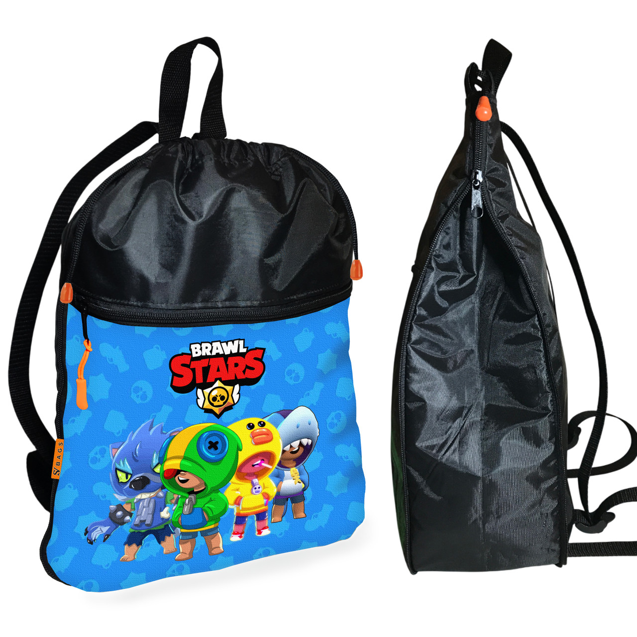 Рюкзак-мішок для взуття, спортивної форми Бравл Старс дитяча сумка для змінки з розширювачем (01219), фото 1