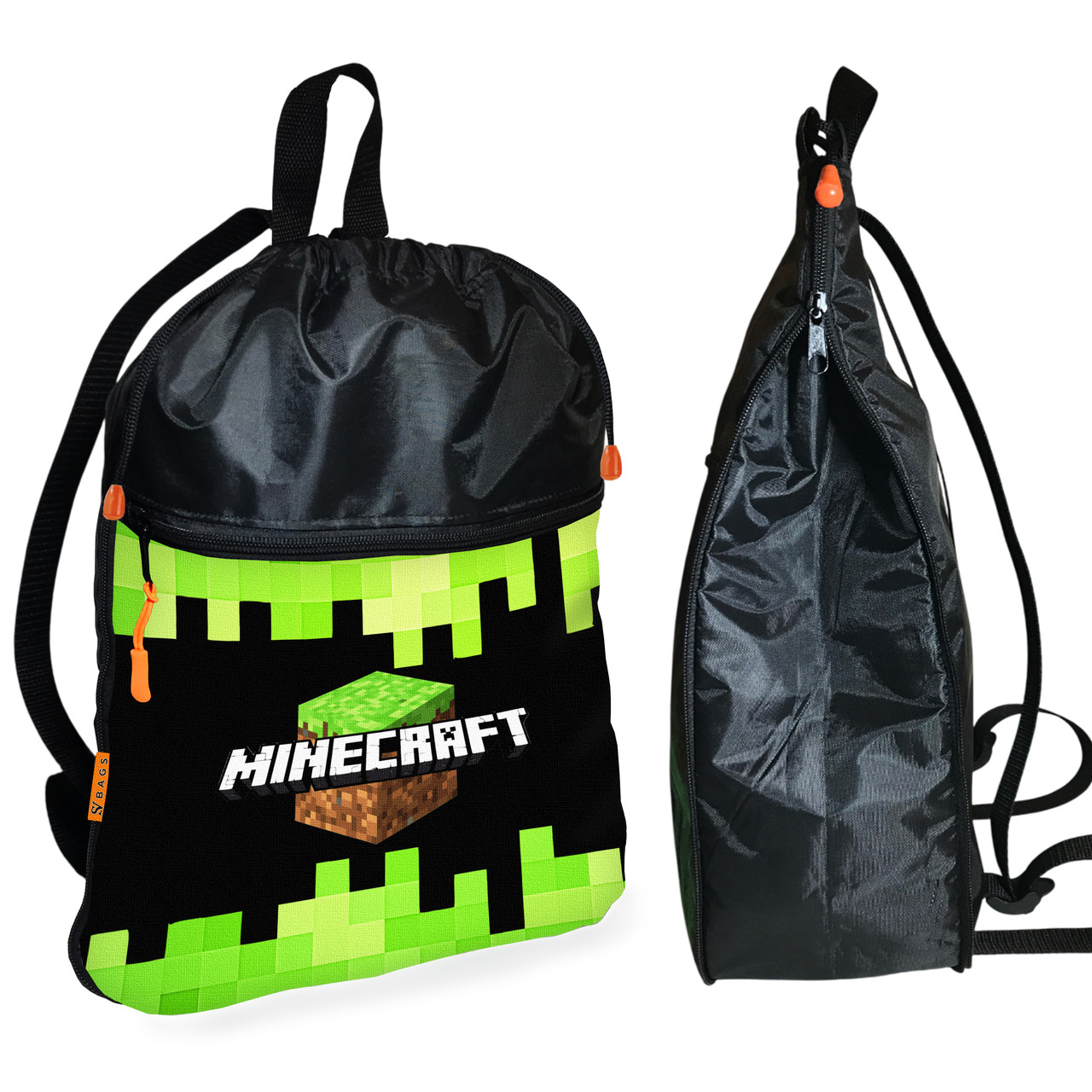 Рюкзак-мішок для взуття, спортивної форми Майнкрафт «Minecraft» дитяча сумка для змінки з розширювачем (01259), фото 1