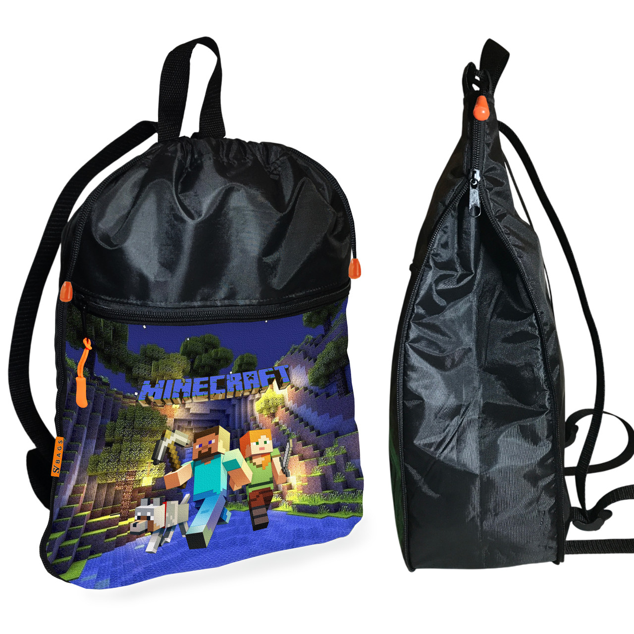 Рюкзак-мішок для взуття, спортивної форми Майнкрафт «Minecraft» дитяча сумка для змінки з розширювачем (01267), фото 1