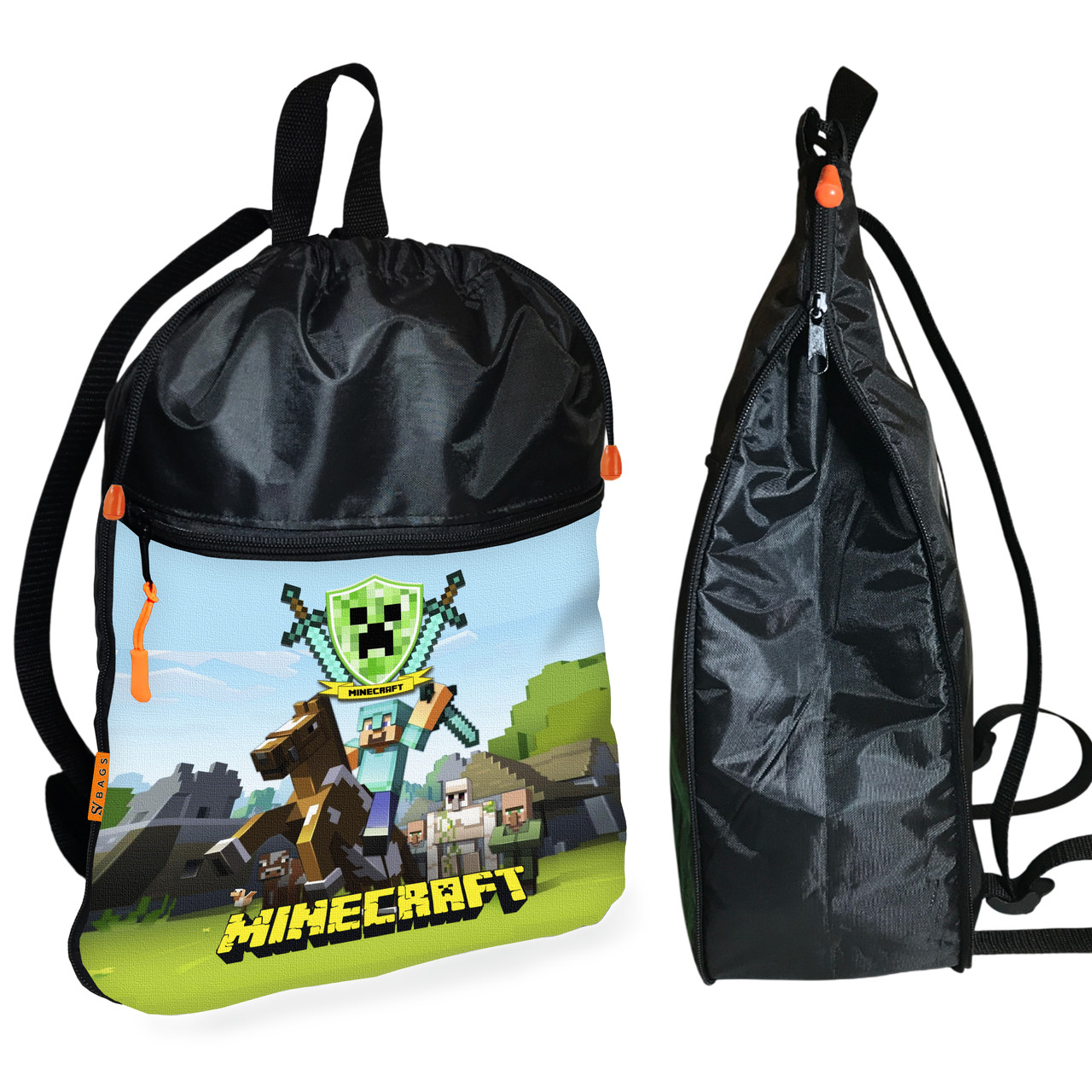 Рюкзак-мішок для взуття, спортивної форми Майнкрафт «Minecraft» дитяча сумка для змінки з розширювачем (01270), фото 1