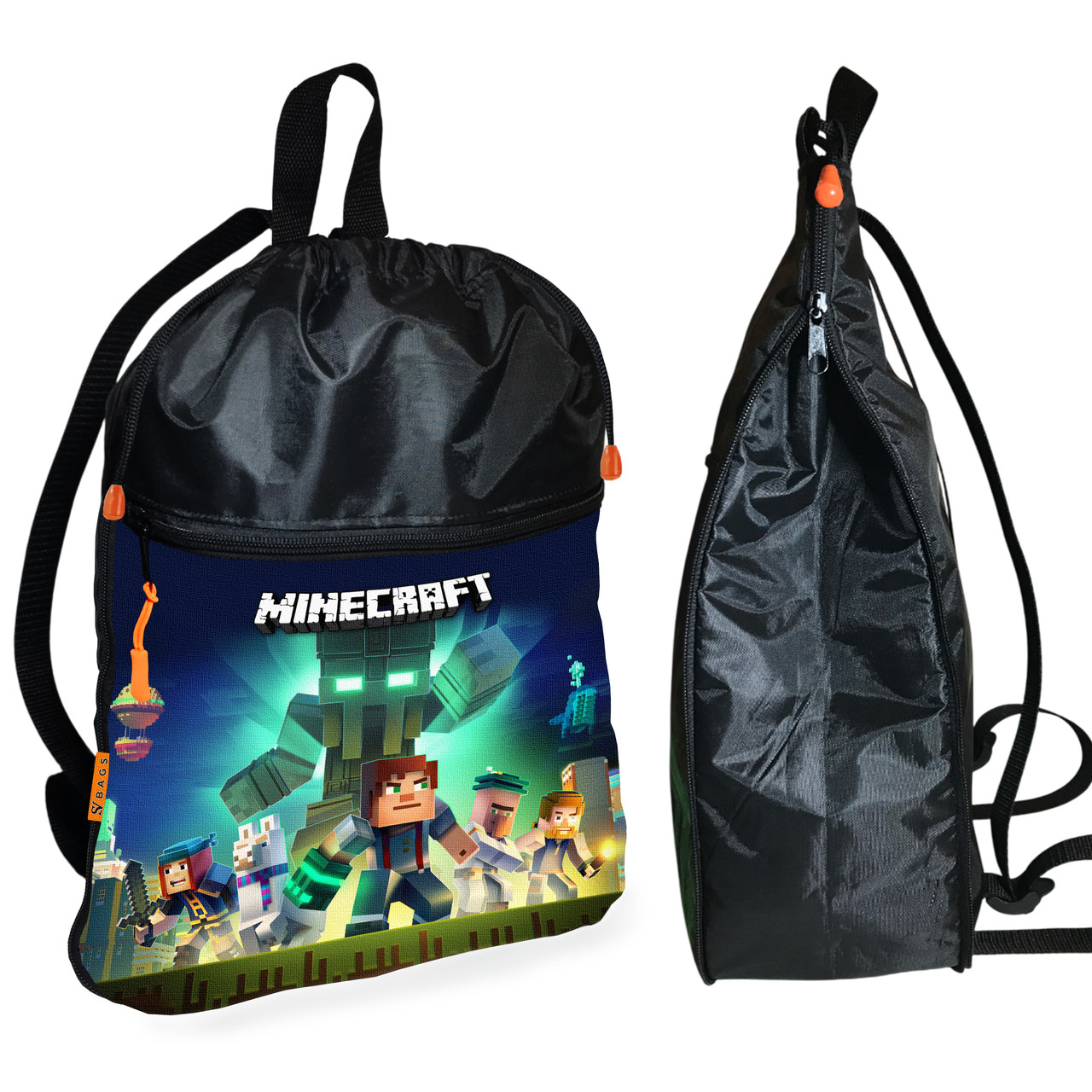 Рюкзак-мішок для взуття, спортивної форми Майнкрафт «Minecraft» дитяча сумка для змінки з розширювачем (01272), фото 1