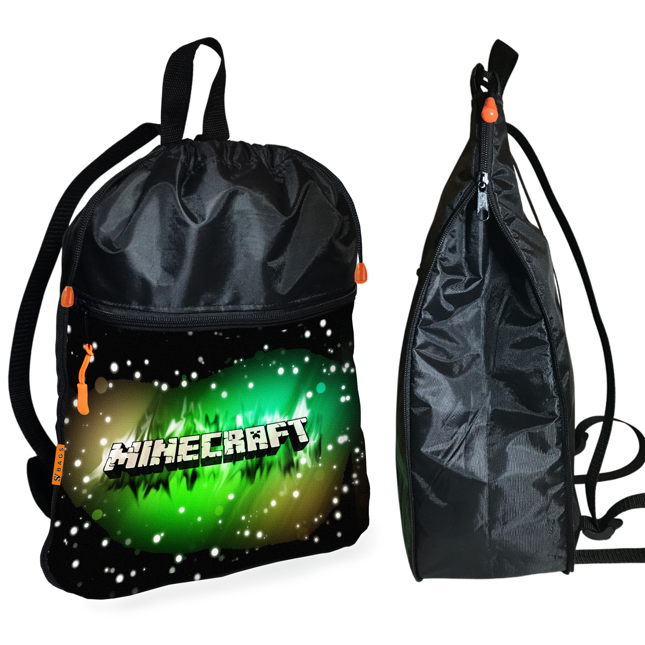 Рюкзак-мішок для взуття, спортивної форми Майнкрафт «Minecraft» дитяча сумка для змінки з розширювачем (01273), фото 1