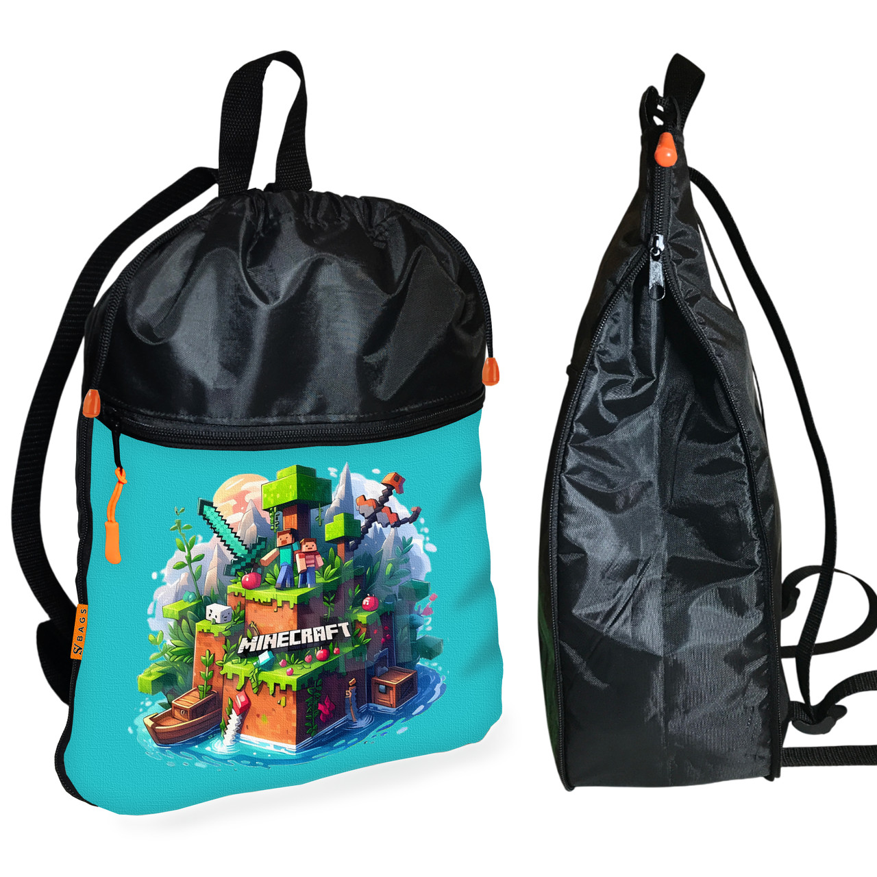 Рюкзак-мішок для взуття, спортивної форми Майнкрафт «Minecraft» дитяча сумка для змінки з розширювачем (01281), фото 1