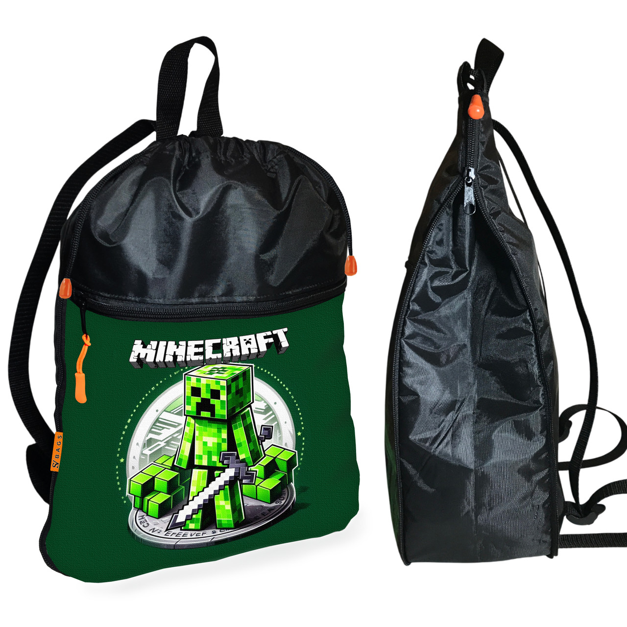 Рюкзак-мішок для взуття, спортивної форми Майнкрафт «Minecraft» дитяча сумка для змінки з розширювачем (01292), фото 1