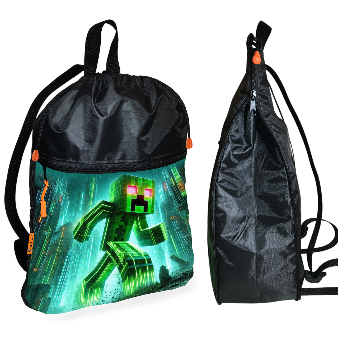 Рюкзак-мішок для взуття, спортивної форми Майнкрафт «Minecraft» дитяча сумка для змінки з розширювачем (01294), фото 1
