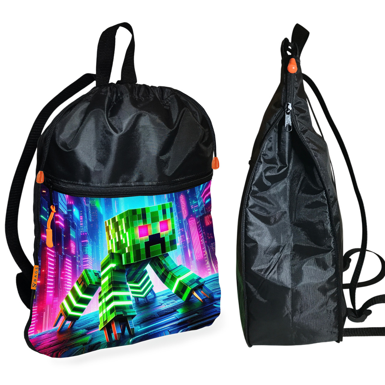 Рюкзак-мішок для взуття, спортивної форми Майнкрафт «Minecraft» дитяча сумка для змінки з розширювачем (01295), фото 1