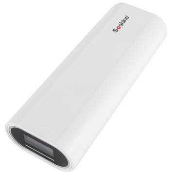2 в 1 - Power Bank + зарядний пристрій Soshine E4 (1-2x18650, без акумуляторів у комплекті), 2 порти USB, білий колір