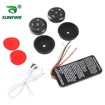Кнопки керування на кермо з підзарядкою універсальні пульти SWC T3A з синьою Підсвіткою для автомагнітол Android