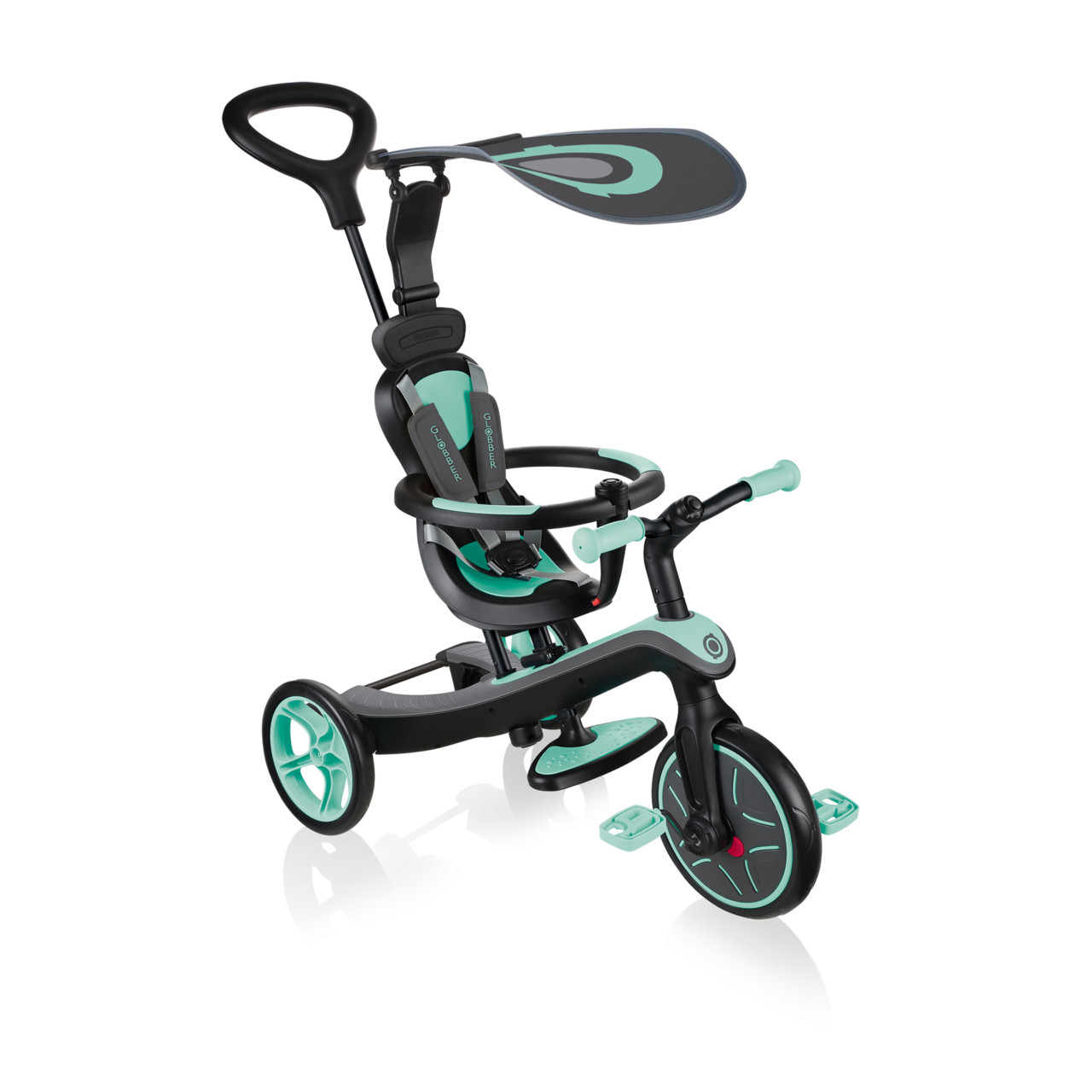 Дитячий велосипед-візок 4в1 Globber Explorer Trike Foldable, mint, фото 1