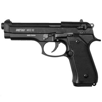 Пістолет сигнальний, стартовий Retay Beretta 92FS Mod.92 (9мм, 15 зарядів), чорний