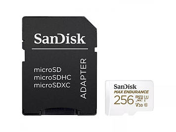 Карта пам'яті 256 ГБ microSDXC U3 V30 SanDisk Max Endurance SDSQQVR-256G-GN6IA, швидкість читання 100 МБ/с, запису 40 МБ/с