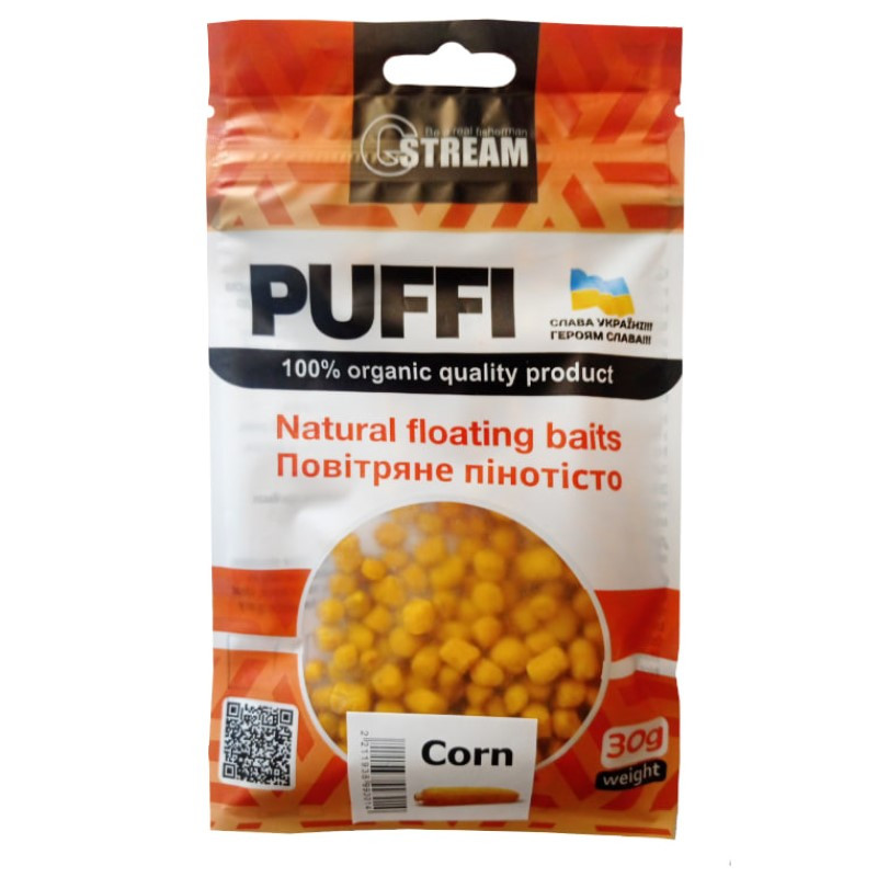 Повітряне пінне тісто G.Stream Кукурудза (30 г) — натуральна наживка для риболовлі, вологостійке, універсальне, фото 1