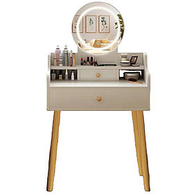Макіяжний столик RIAS TT821 з LED дзеркалом 126x60x40 см White (3_06160)