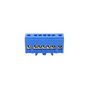 Шина Нульова Ізольована На Din-Рейку 7 Отв. Синя ENERGIO