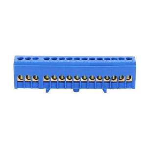 Шина Нульова Ізольована На Din-Рейку 15 Отв. Синя ENERGIO