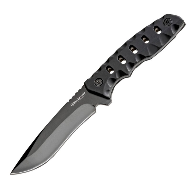 Ніж фіксований Boker Magnum Oblong Hole (довжина 177 мм, лезо 97 мм, чорний), чорний, сталь 440A, для полювання та рибалки, фото 1