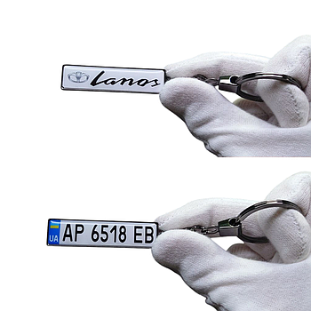 Део Брелок держ. номер Daewoo (Двосторонній Premium Black), брелок з логотипом Деу