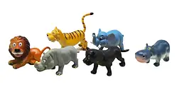 Фігурки диких тварин  сафарі   6 тварин лев бегімот носорог пантера слон тигр