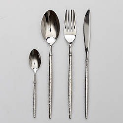 Набір столових приборів золото на 6 персон 24 предмети ложки, виделки, ножі Срібло