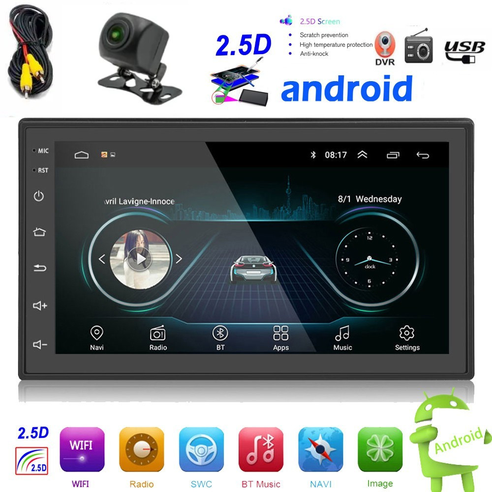 2DIN авто Магнітола 7" Android, GPS, WIFI, Bluetooth + задня камера. Автомагнітола 2/64 GB