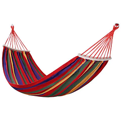 Гамак туристичний підвісний тканинний 174х80 см садовий гамак з планкою на дачу для відпочинку Червоний
