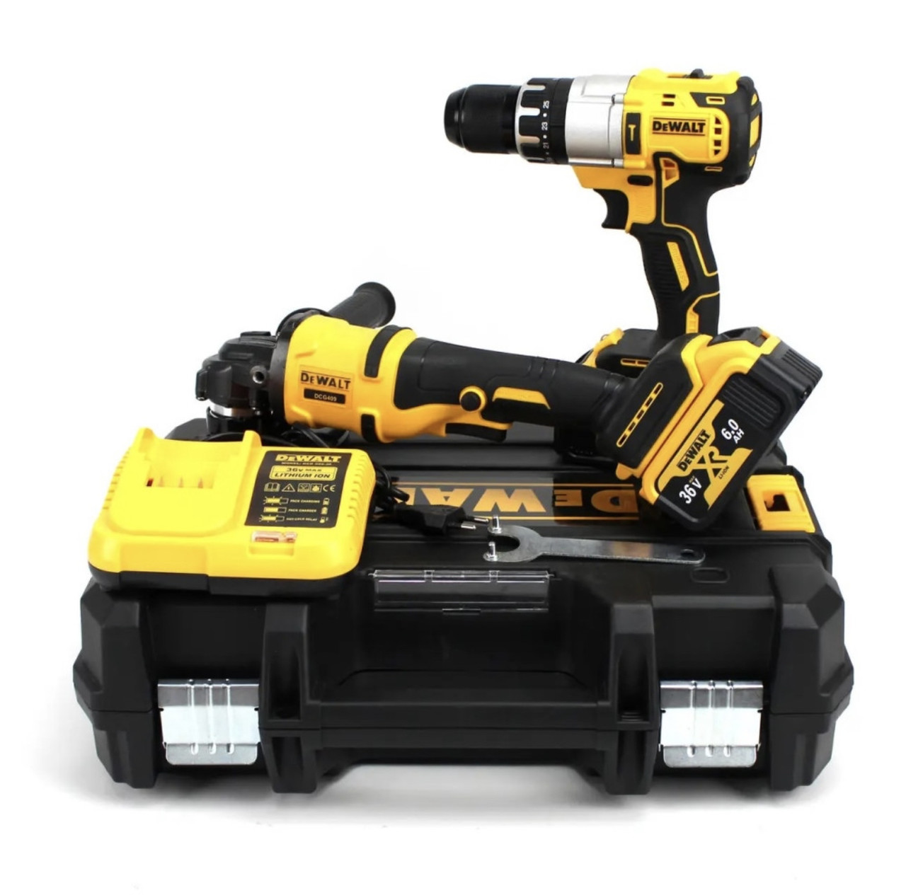 Набір 2в1 АКБ DeWalt 48V (Шурупокрут DCD996P2 + Болгарка DCG409) Набір 2в1 Девольт