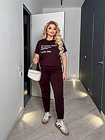 Жіночий спортивний костюм футболка+штани великі розміри новинка 2025