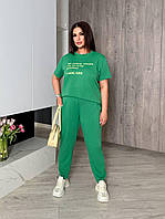 Жіночий спортивний костюм футболка+штани великі розміри новинка 2025