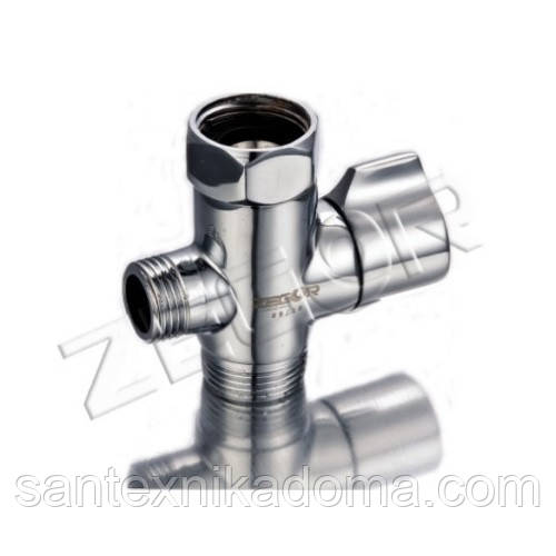 Перемікач для душу Дивертор Zegor WKS-016B-W поворотний латунь