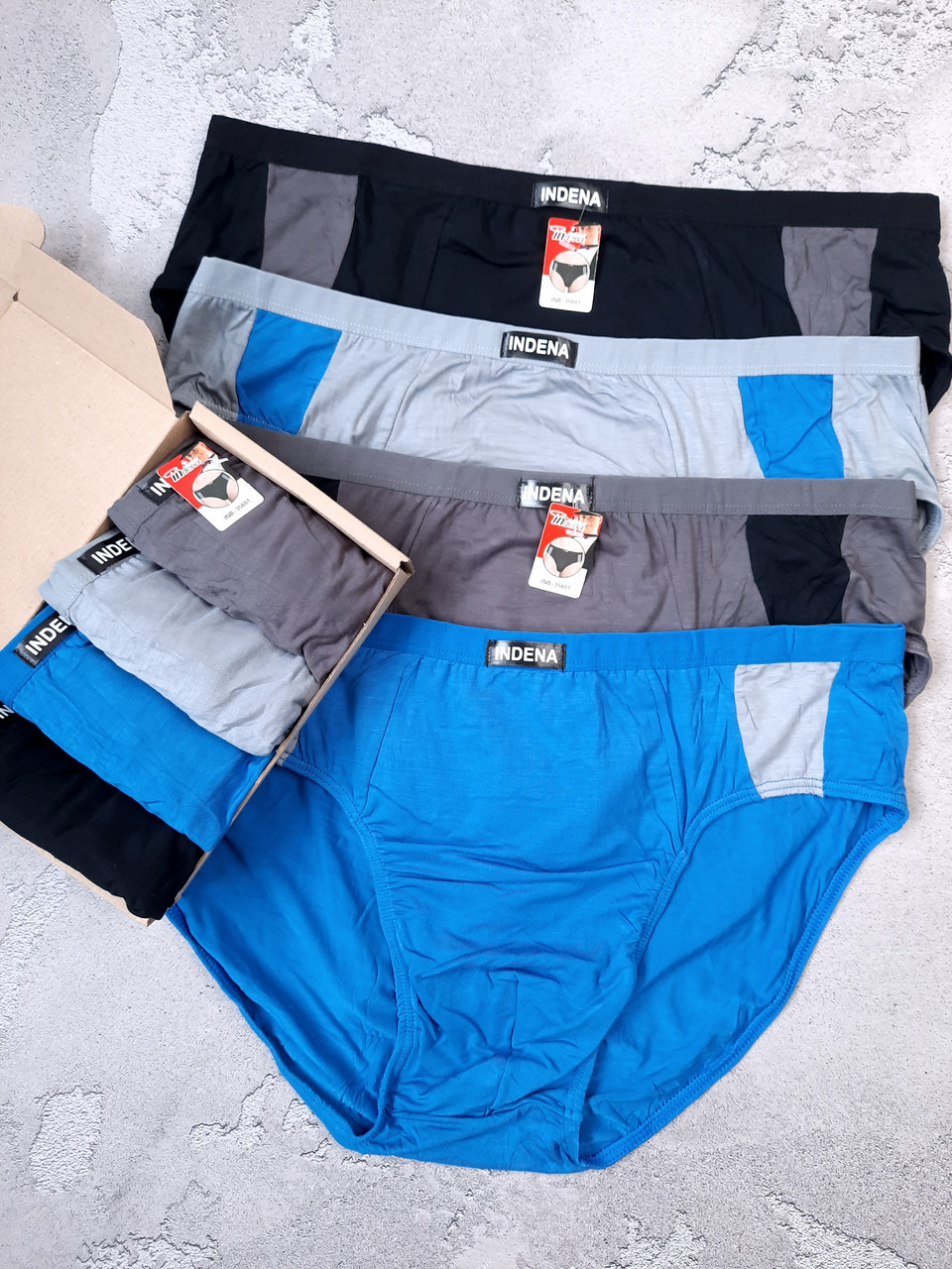 Чоловічі труси від 5XL до 7XL бамбук  сліпи плавки бріфи великі розміри   індена Indena чоловіча білизна, фото 1