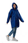Плащ-дощовик міцний із капюшоном синий XL у сумочці, фото 2