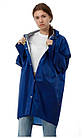 Плащ-дощовик міцний із капюшоном синий XL у сумочці, фото 3
