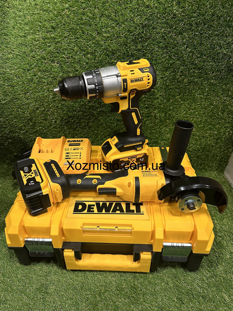 Набір 2в1 АКБ DeWalt 48 V (Шурупокрут Ударний DCD996P2 + Болгарка DCG409) Набір 2в1 Девольт