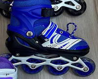 Ролики для дітей, розмір 39-43, сині, комфортне катання (69701-L)