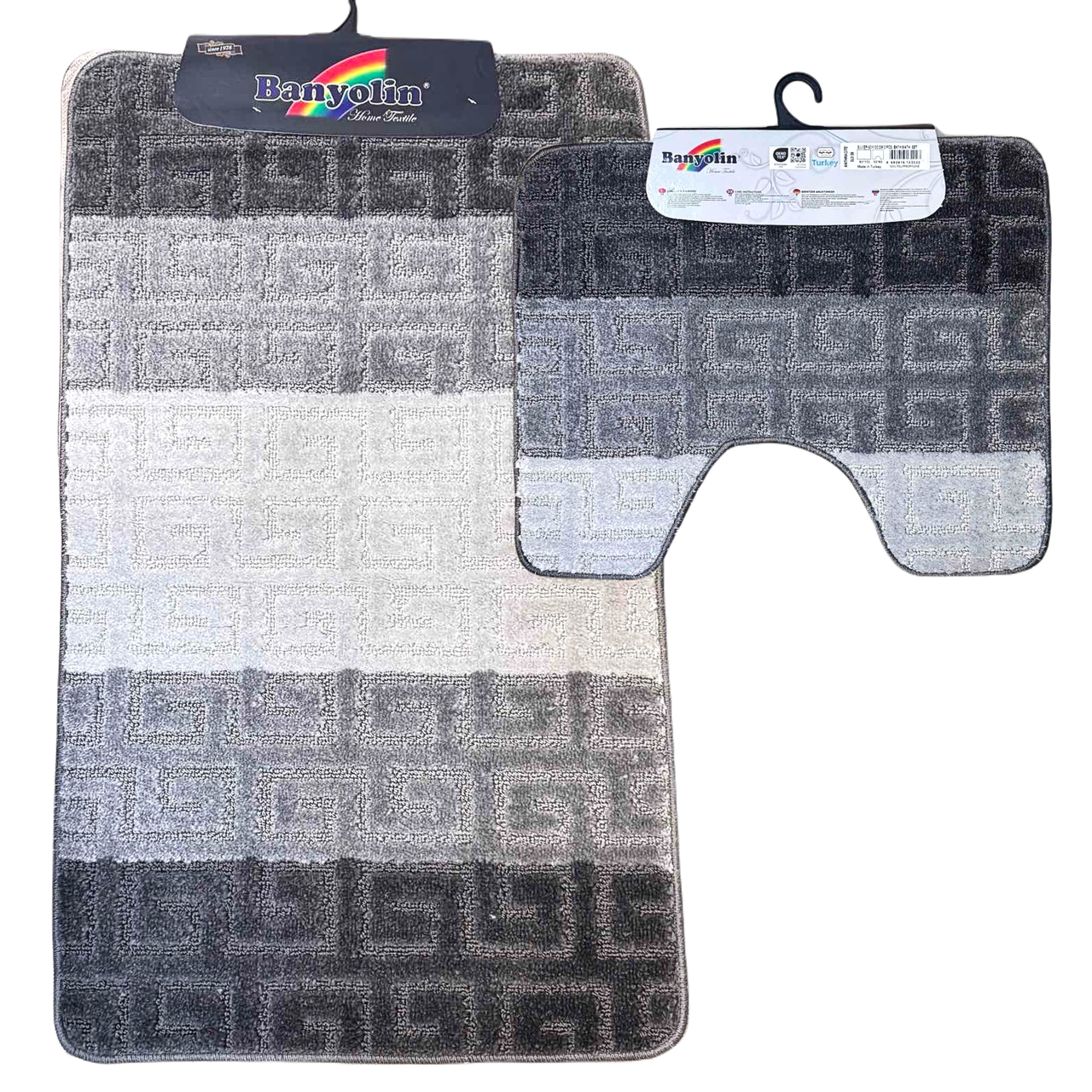 Набір килимків для ванної та туалетної кімнати SILVER 60*100/50*60 см ANTRACITE Banyolin