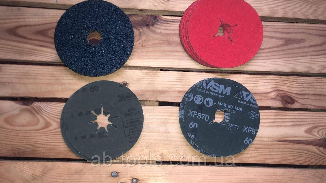 Фібровий круг 115 мм зерно 60 керамічна насипка червоний VSM, фото 1